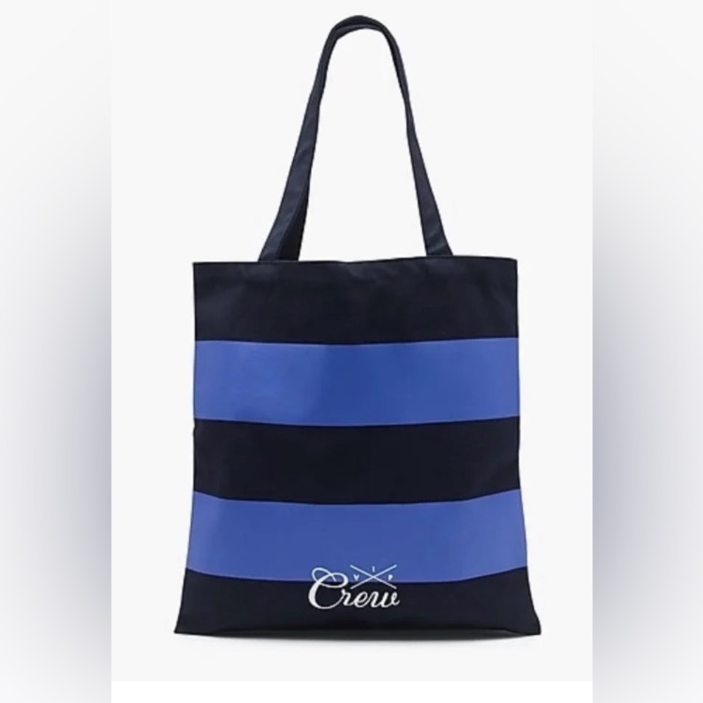 J. Crew VIP Canvas Rugby Stripe Tote Bag. New in Bag.